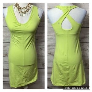 NWT Athleta Lime Green Twist Racerback Dress